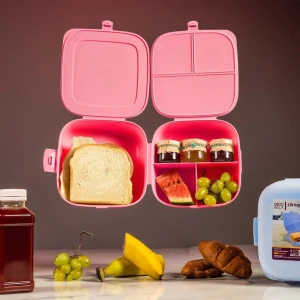 Lunch-box decobella, cu 2 compartimente, 14,5x15x9,5 cm