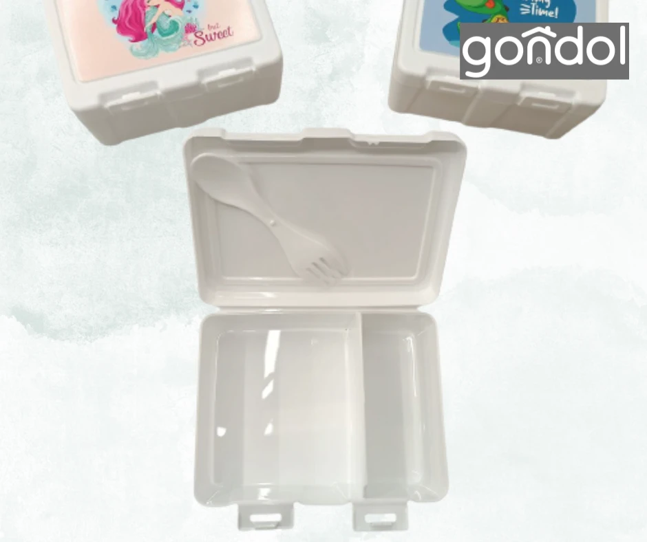 Lunch-box gondol plastik, cu 2 compartimente, 18,1x14,2x7,5 cm 3