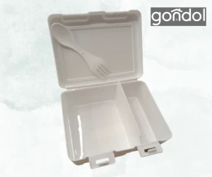 Lunch-box gondol plastik, cu 2 compartimente, 18,1x14,2x7,5 cm Thumbnail 2