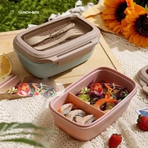 Lunch box din plastic, cu furculita si lingura, 101-b569 Thumbnail 2