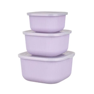 Boluri-recipiente gondol plastik, patrate, cu capace, 3 buc