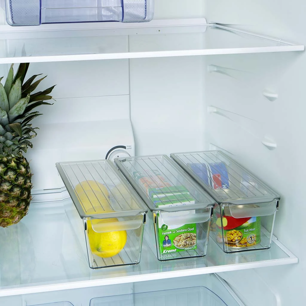 Organizator pentru frigider decobella, cu capac, 35.2х10.6х9.4 cm, 2 l 6