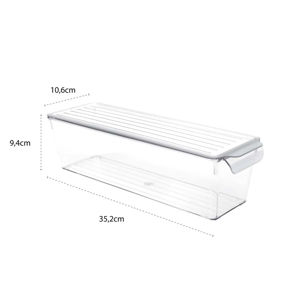 Organizator pentru frigider decobella, cu capac, 35.2х10.6х9.4 cm, 2 l 3