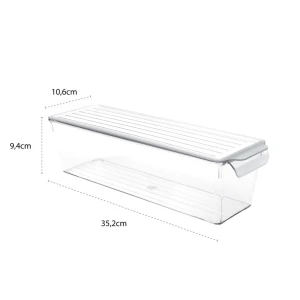 Organizator pentru frigider decobella, cu capac, 35.2х10.6х9.4 cm, 2 l Thumbnail 3