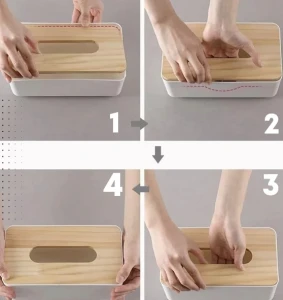 Suport pentru servetele, cu capac din bambus, 21,5х12х9,5 cm Thumbnail 3