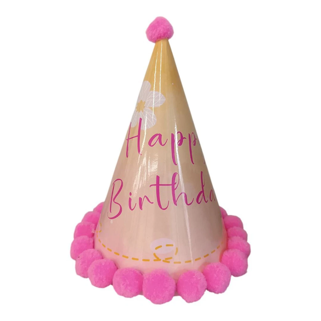 Coif festiv, happy birthday, cu pompoane 2