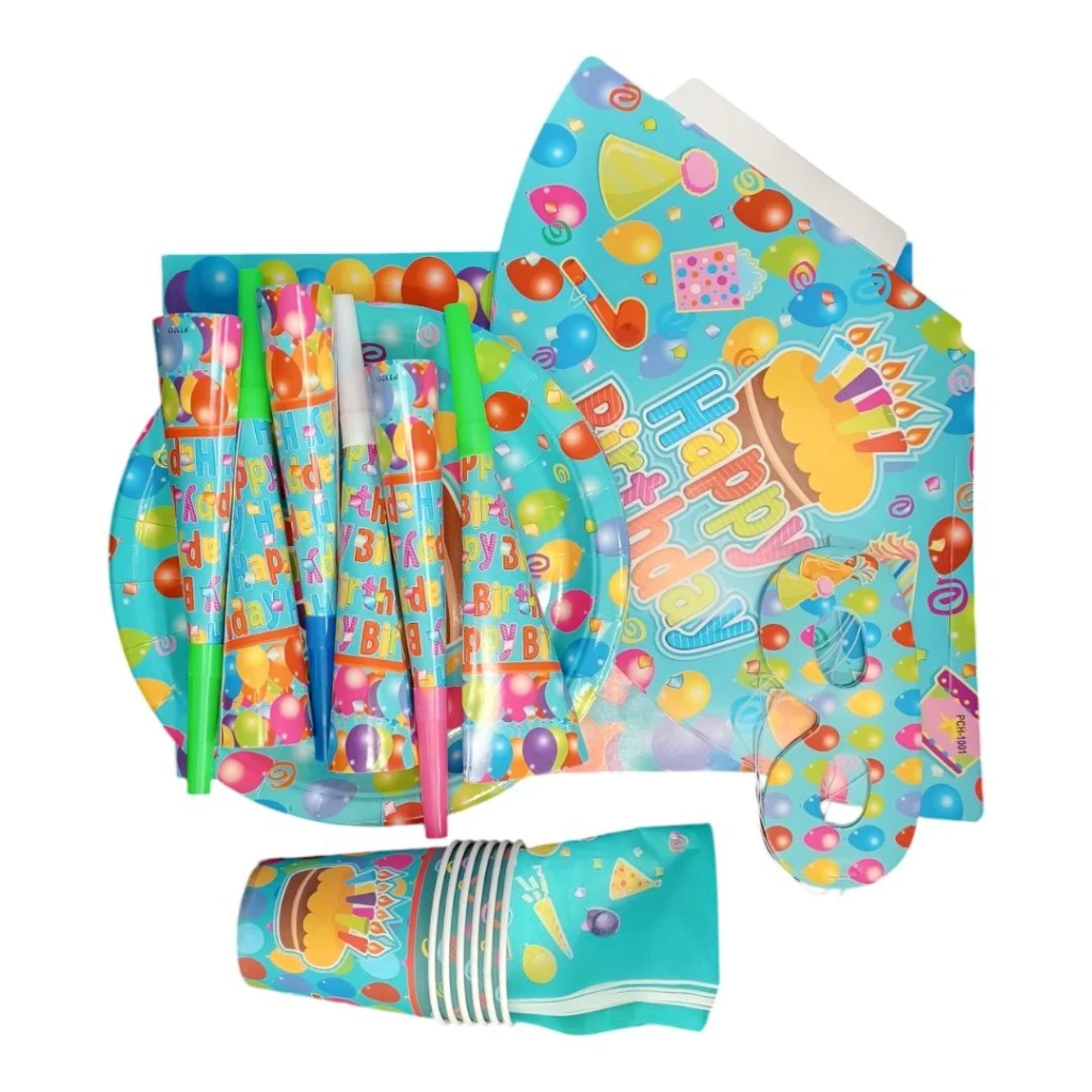 Set festiv pentru copii happy birthday, cate 6 buc 2
