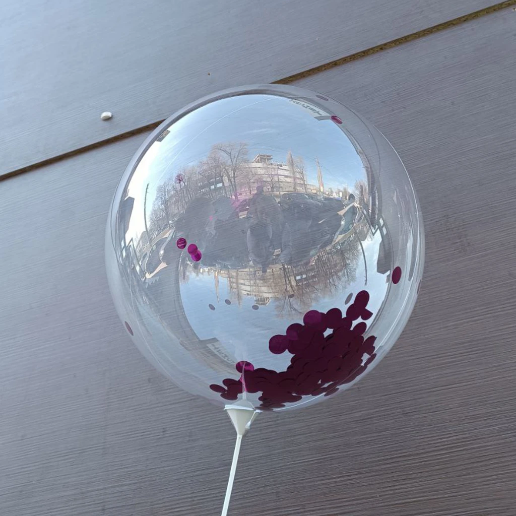Balon transparent, cu umplutura, 1 buc 2