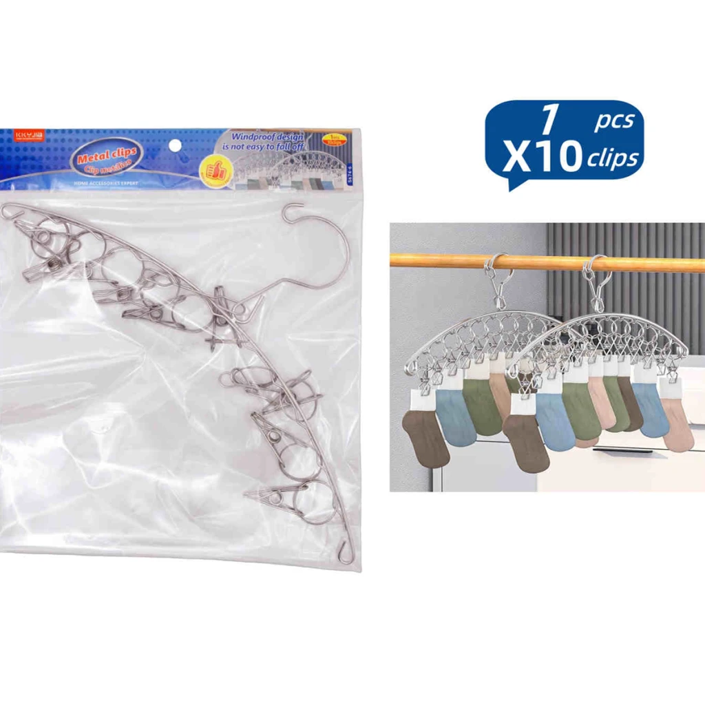 Uscator pentru sosete kkyjia, 10 cleme, s674-6 2