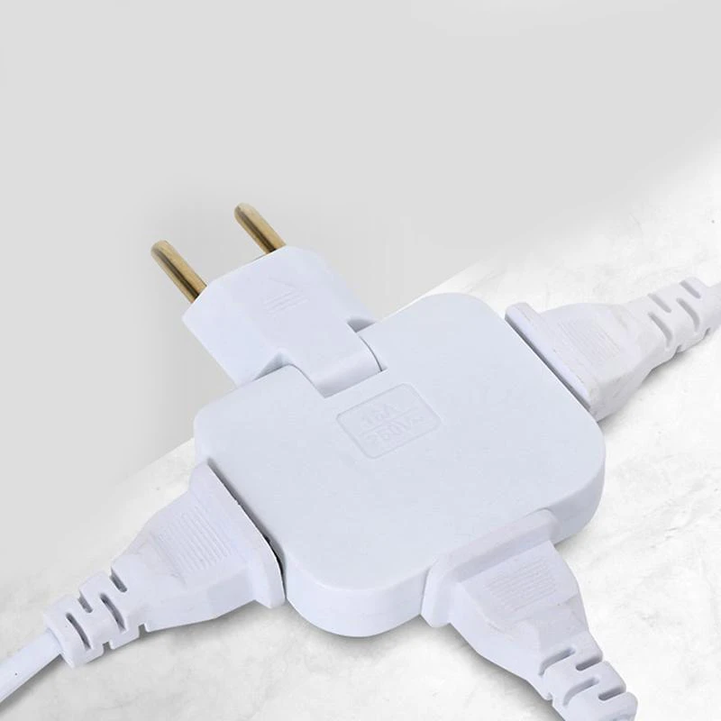 Adaptor triplu pentru prize europene, plat, rotativ, 180° 8