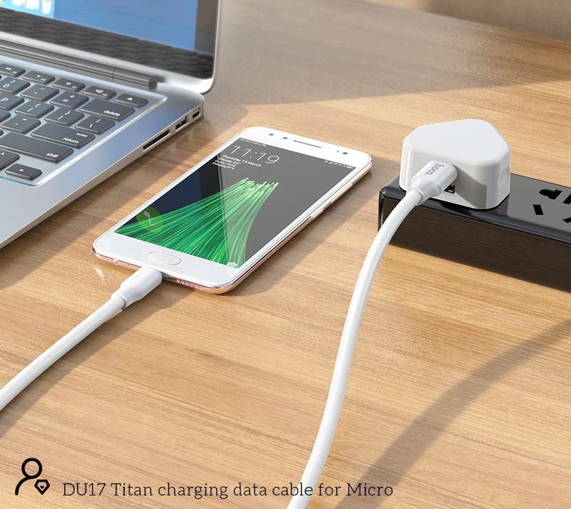 Hoco du17 titan cablu pentru încărcare și transfer de date pentru micro-usb alb 6