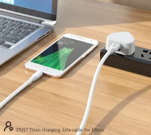 Hoco du17 titan cablu pentru încărcare și transfer de date pentru micro-usb alb Thumbnail 6
