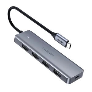 Ugreen hub 4в1 type-c 3.0 на 4*usb-a 3.0, до 5 гбит/с cm219, серый