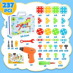 Creative mosaic drill toy set, 237-piece diy educational kit Thumbnail 3