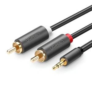 Ugreen аудиокабель 3.5 мм штекер - 2 rca штекера 1.5 м | av102, серый Thumbnail 2