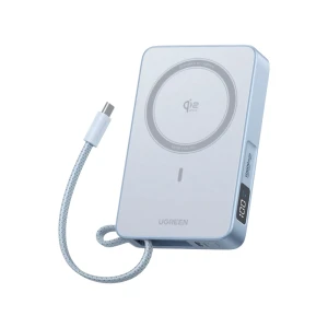 Ugreen power bank magflow qi2.2 10000mah, 25w, starlight blue
