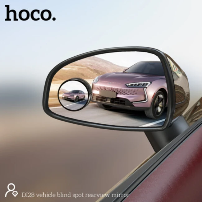 Зеркало заднего вида hoco di28 для контроля слепых зон автомобиля, металлический серый цвет 2