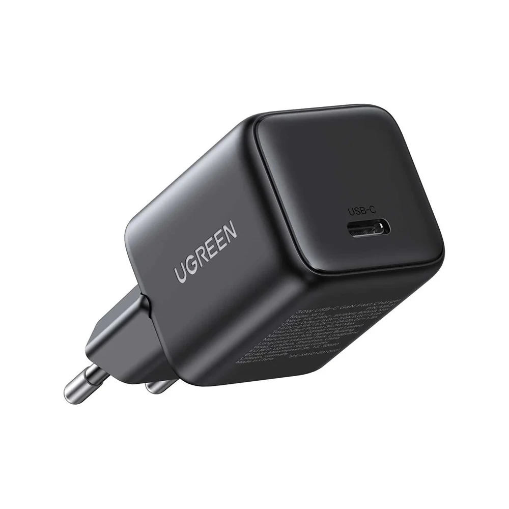 Ugreen wall charger gan with сable type-c, 1*type-c, 30w qc4.0, x513, black 2
