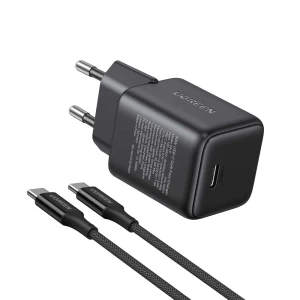 Ugreen wall charger gan with сable type-c, 1*type-c, 30w qc4.0, x513, black