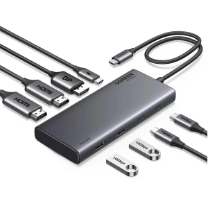 Ugreen hub 8в1 usb-c на 2*hdmi 4k@60hz + dp + 2*usb-a 3.2 + 2*usb-c 3.2 + pd 100w | cm639 Thumbnail 2