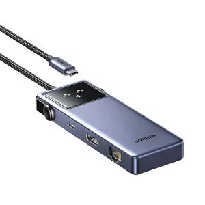 Ugreen hub 7в1 type-c на 1*hdmi 4k@60hz + 2*usb-a 3.0 + 1*usb-a 2.0 + 1*usb-c + lan 100w pd | cm888, космический серый