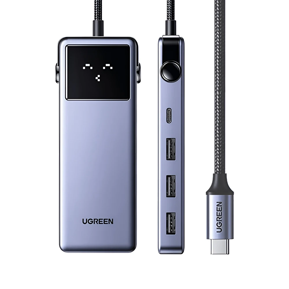 Ugreen hub 7в1 type-c на 1*hdmi 4k@60hz + 2*usb-a 3.0 + 1*usb-a 2.0 + 1*usb-c + lan 100w pd | cm888, космический серый 2