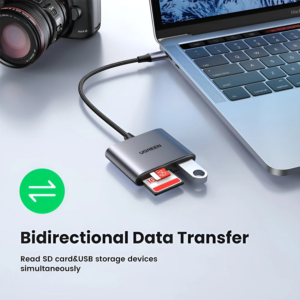 Ugreen usb-c кардридер для sd/tf + usb 2.0 | cm387 2
