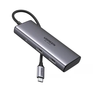 Ugreen hub 6в1 usb-c на 2*hdmi (8k@30hz) + 2*usb-a3.0 + usb-c3.0 + pd (100w) | cm498, космический серый