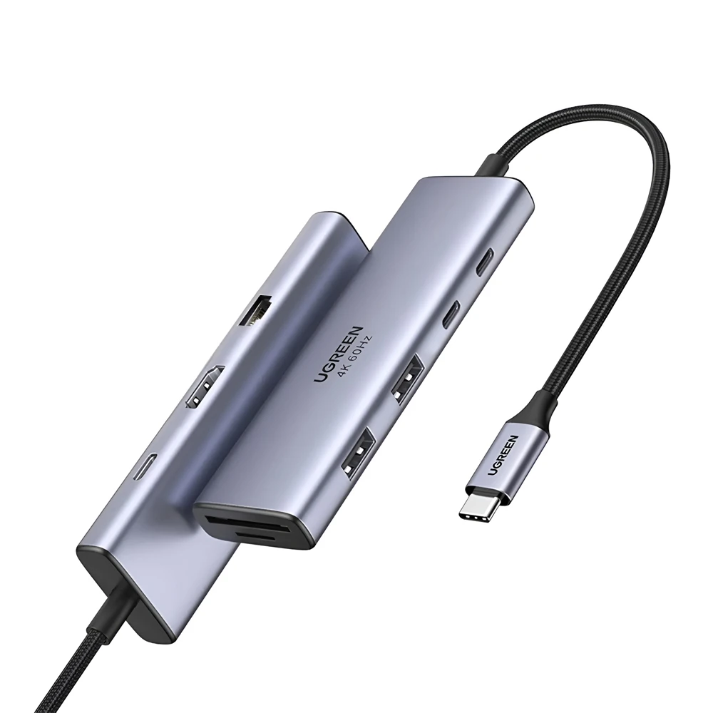 Ugreen hub 9в1 usb-c на hdmi (4k@60hz) + 2×usb-a 3.0 + 2×usb-c 3.0 5гбит/с + sd/tf + gigabit rj45 + pd (100w) | cm498, черный 2