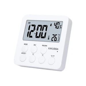 Kaku 3-in-1 indoor digital clock & hygrometer, white Thumbnail 1