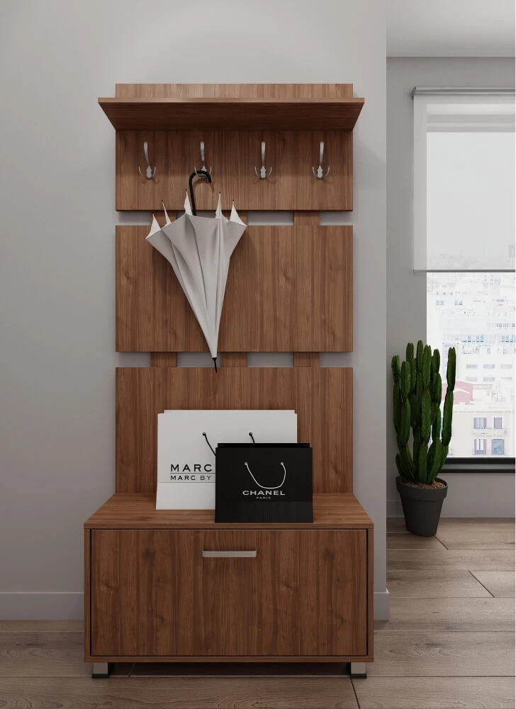Dulap pentru încălțăminte modul №9 - nuc pietros 3