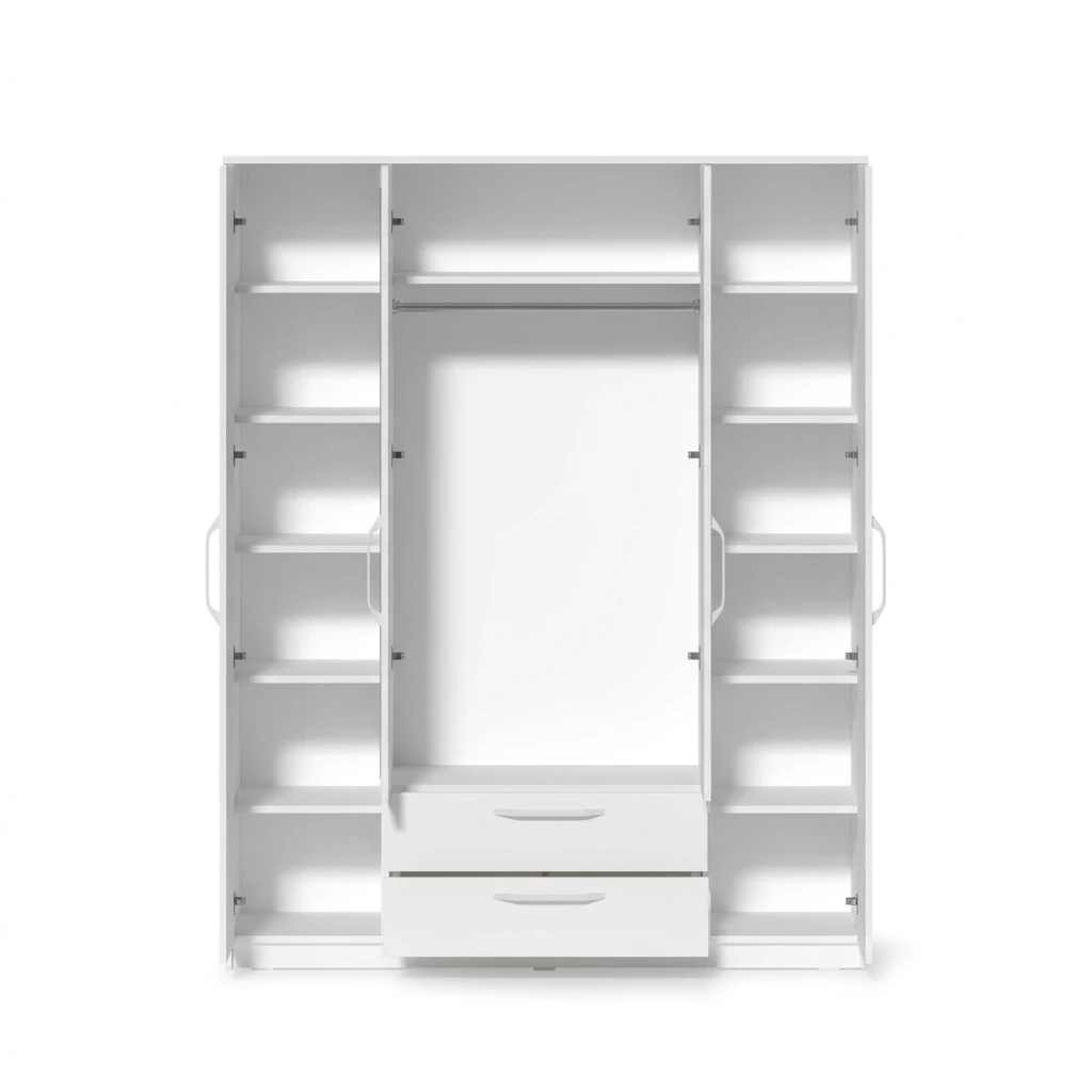 Шкаф linia 1600 с зеркалами - белый ясень 4