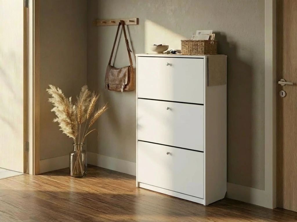 Dulap pentru încălțăminte  3 uși 800 - frasin alb 2