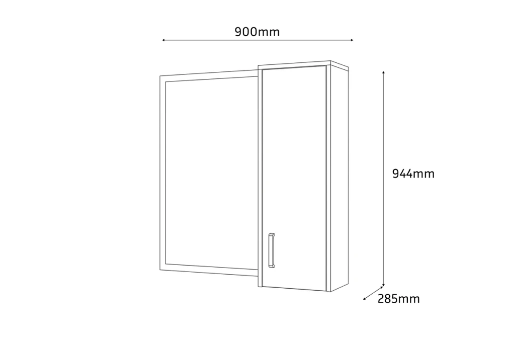 Dulap suspendat cu oglinda modul №6 - frasin alb 6