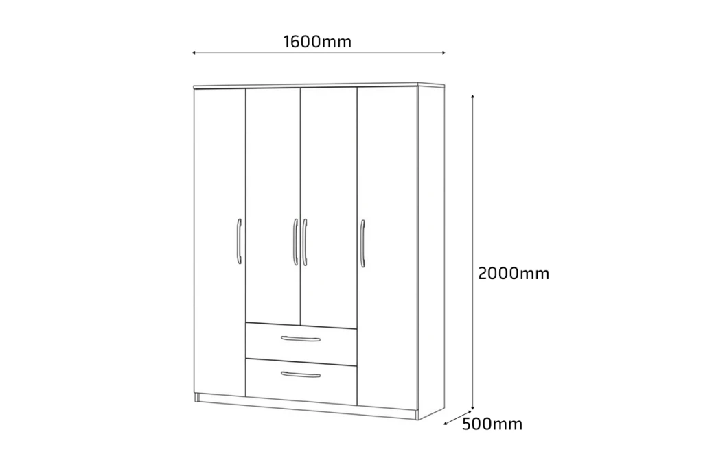 Dulap linia 1600 fara oglinzi - frasin alb 6