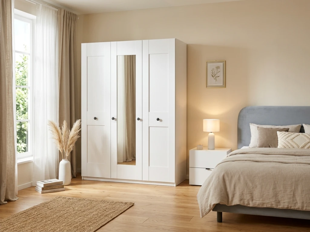 Dulap mezzo 1500 cu 1 oglindă - frasin alb 2