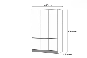 Dulap basic 1400 16 mm - frasin alb Thumbnail 5