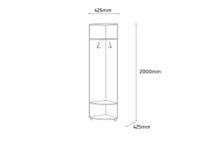 Cuier modul 1 - stejar sonoma Thumbnail 3