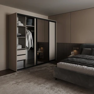 Dulap glisant oslo 1 oglindă 2400 - cașmir Thumbnail 10