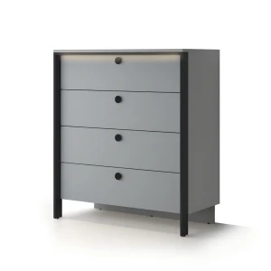 Comoda clay 4 sertare - gri