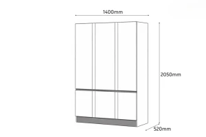 Dulap basic 1400 16 mm - alb Thumbnail 5