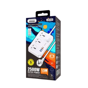 Jokade jb058 3-outlet universal socket with 1c3a usb ports (eu plug), white Thumbnail 3