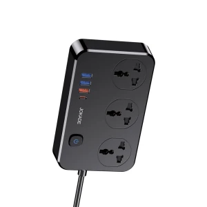 Jokade jb058 универсальная розетка на 3 гнезда с usb 1c3a (вилка eu), черная Thumbnail 2