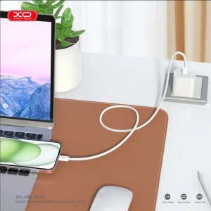 Xo nb-q259 iphone 15 stil original usb-c la usb-c 60w împletit cablu de date alb Thumbnail 2