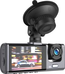 Xo xj03 înregistrator auto cu cameră dublă față și spate 1080 hd video negru