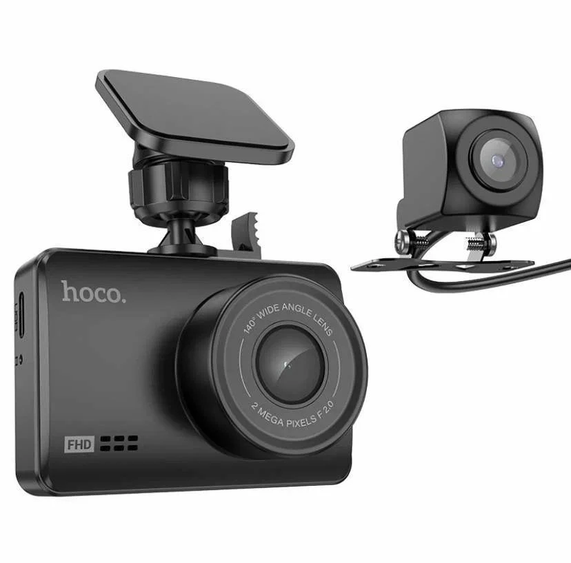 Видеорегистратор hoco dv3 с дисплеем (двухканальный), черный 2
