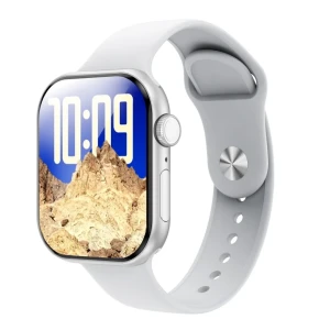 Ceas sport inteligent xo w10 pro cu ecran amoled, încărcare wireless, generație a 10-a, 2,04 inch, argintiu