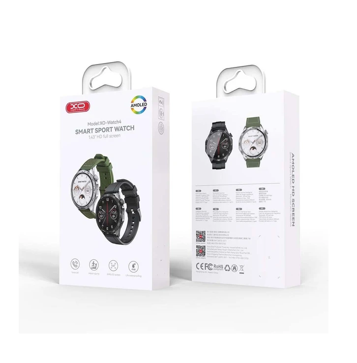 Смарт-часы xo watch4 amoled для занятий спортом и звонков, черные. 2