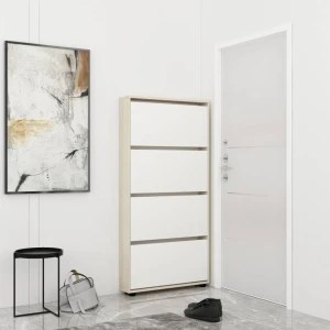 Pantofar leo 50x27x164h cm sonoma/white