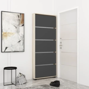 Pantofar leo slim 80x16x203h cm sonoma/anthracite
